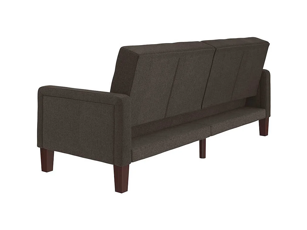 Retro Stil Schlafsofa in Grau Stoff Rücken Klappmechanik