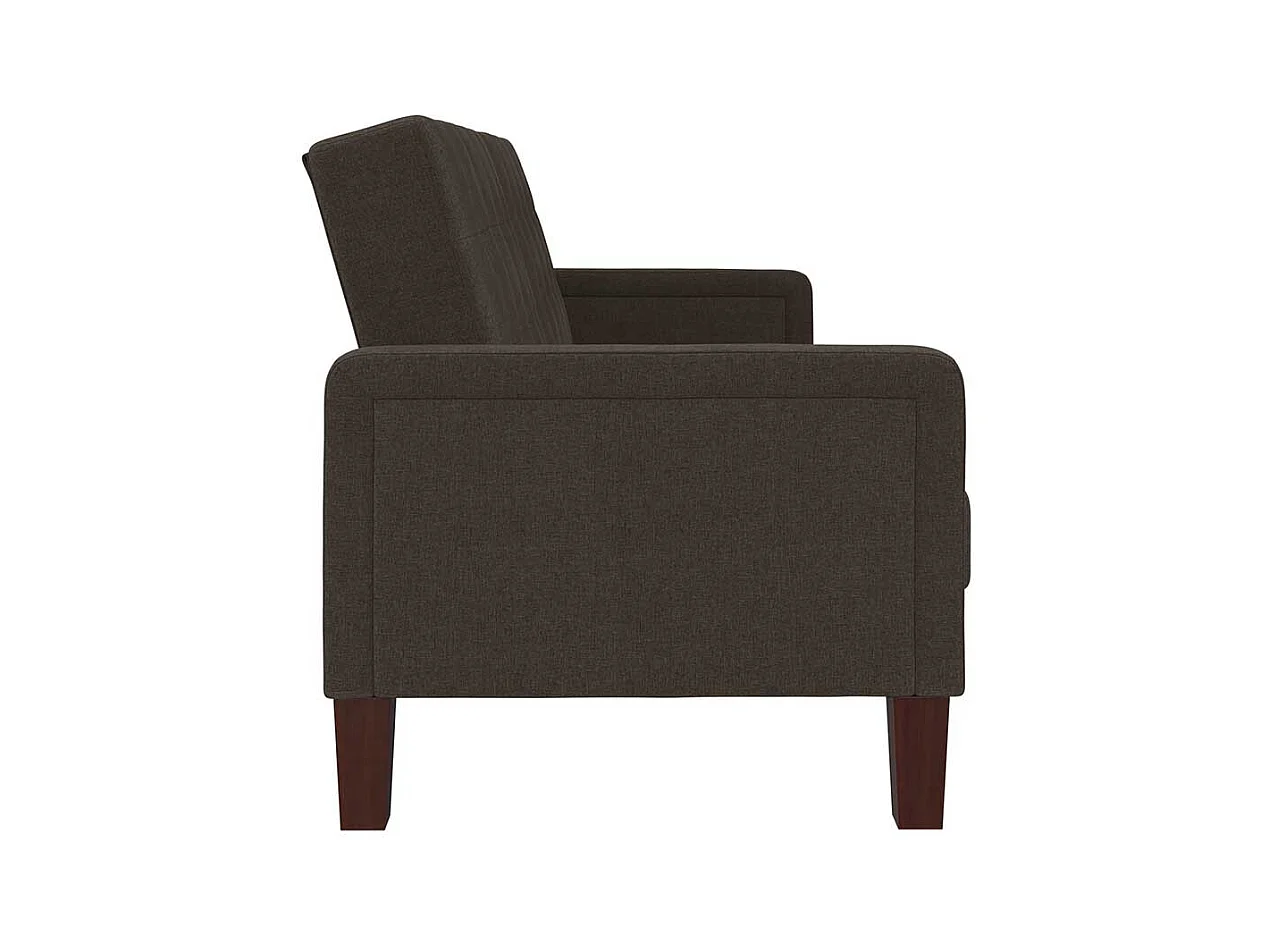 Retro Stil Schlafsofa in Grau Stoff Rücken Klappmechanik