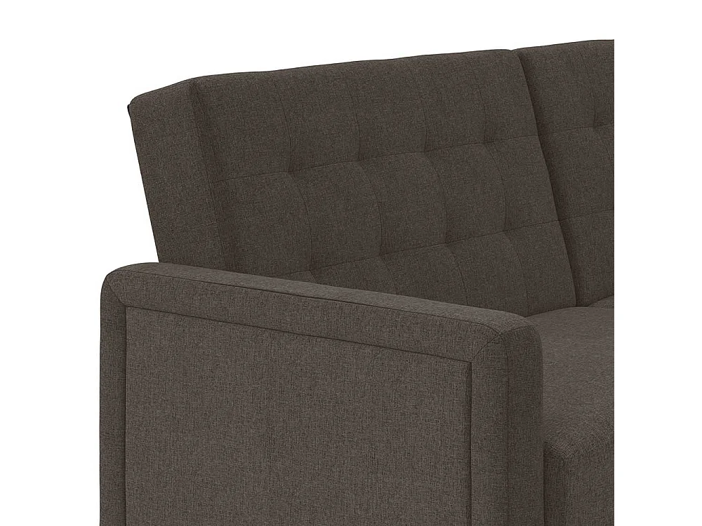 Retro Stil Schlafsofa in Grau Stoff Rücken Klappmechanik