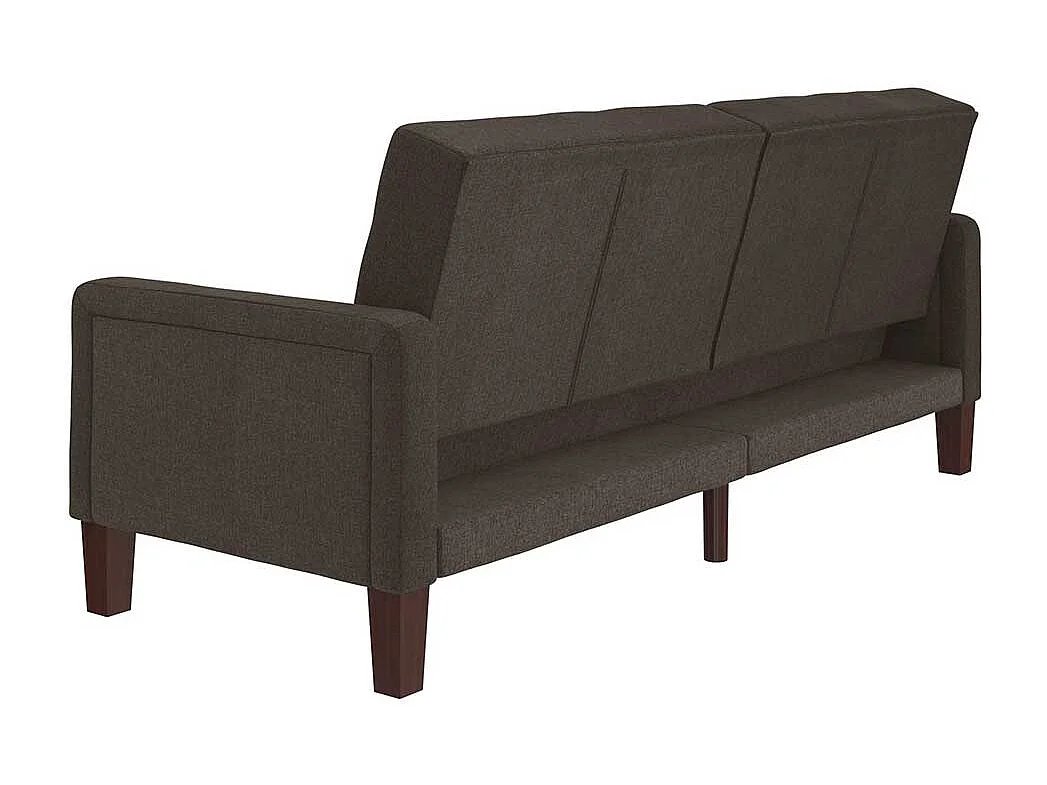 Retro Stil Schlafsofa in Grau Stoff Rücken Klappmechanik