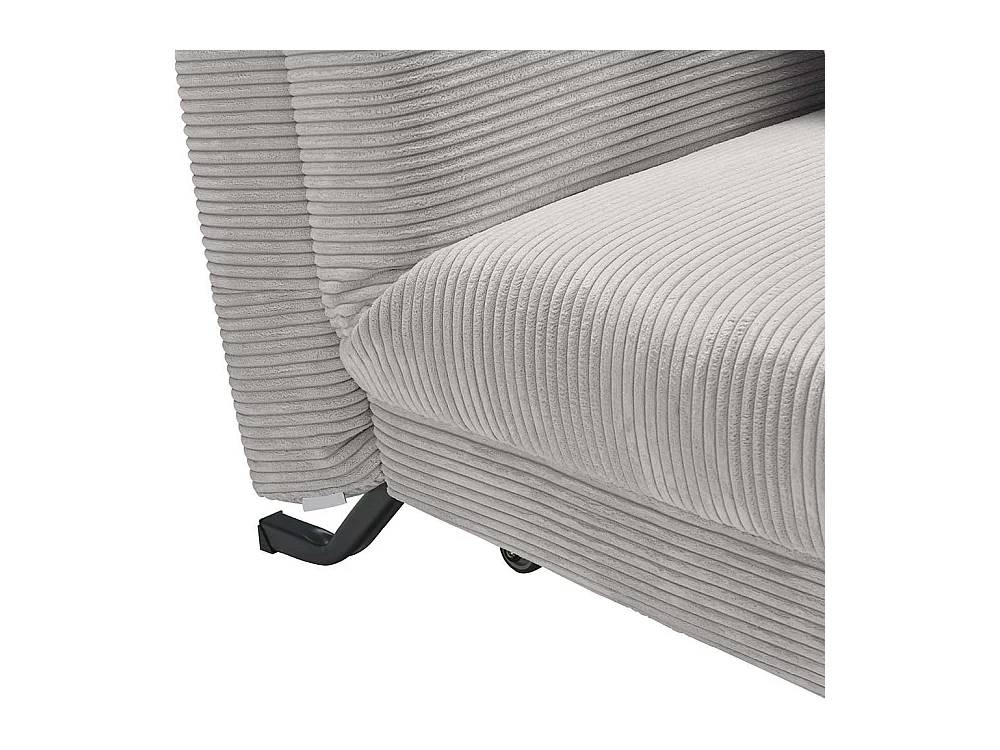 Ausklappbares Sofa hellgrau aus Cord Untergestell aus Metall