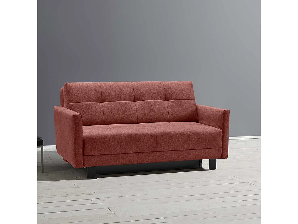 Schlafcouch mit verstellbaren Armlehnen Rücken echt bezogen