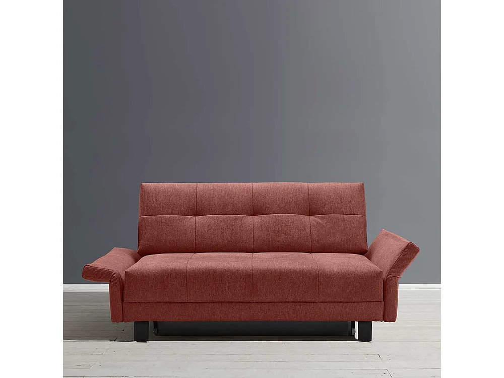 Schlafcouch mit verstellbaren Armlehnen Rücken echt bezogen