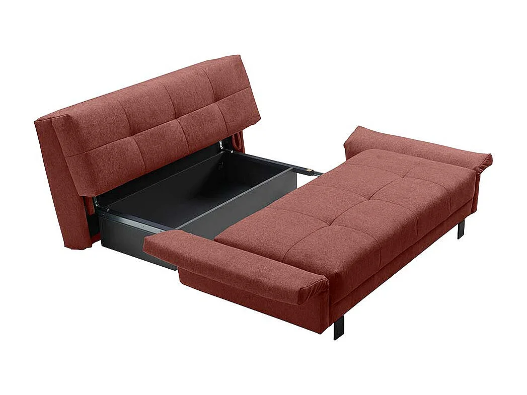 Schlafcouch mit verstellbaren Armlehnen Rücken echt bezogen