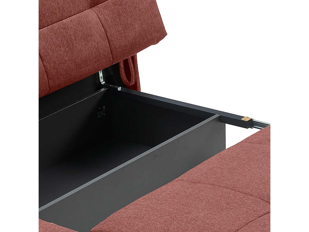 Schlafcouch mit verstellbaren Armlehnen Rücken echt bezogen