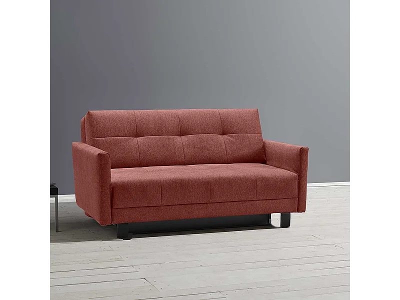 Schlafcouch mit verstellbaren Armlehnen Rücken echt bezogen