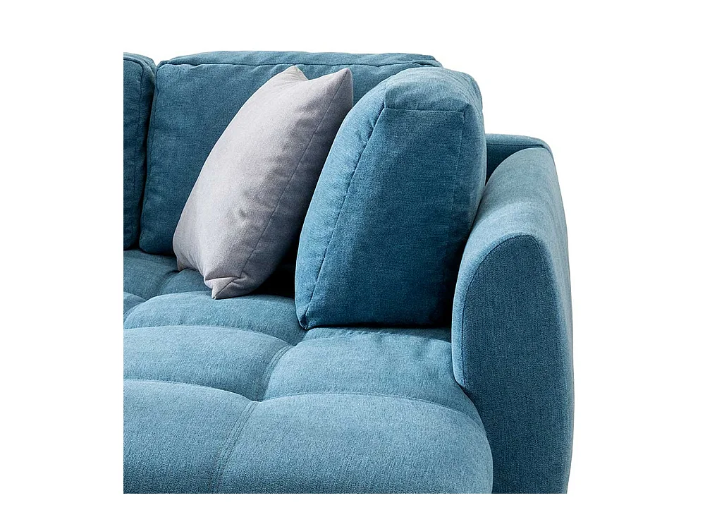 Blaue Funktionsecke aus Microfaser und Metall Armlehnen