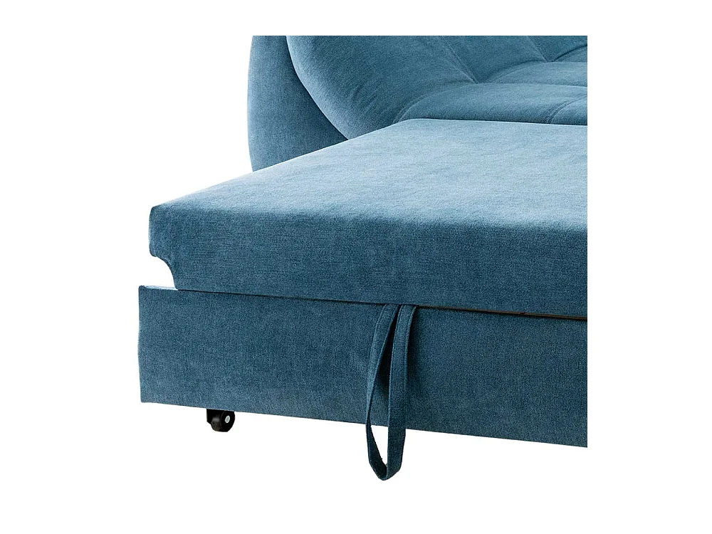 Blaue Funktionsecke aus Microfaser und Metall Armlehnen