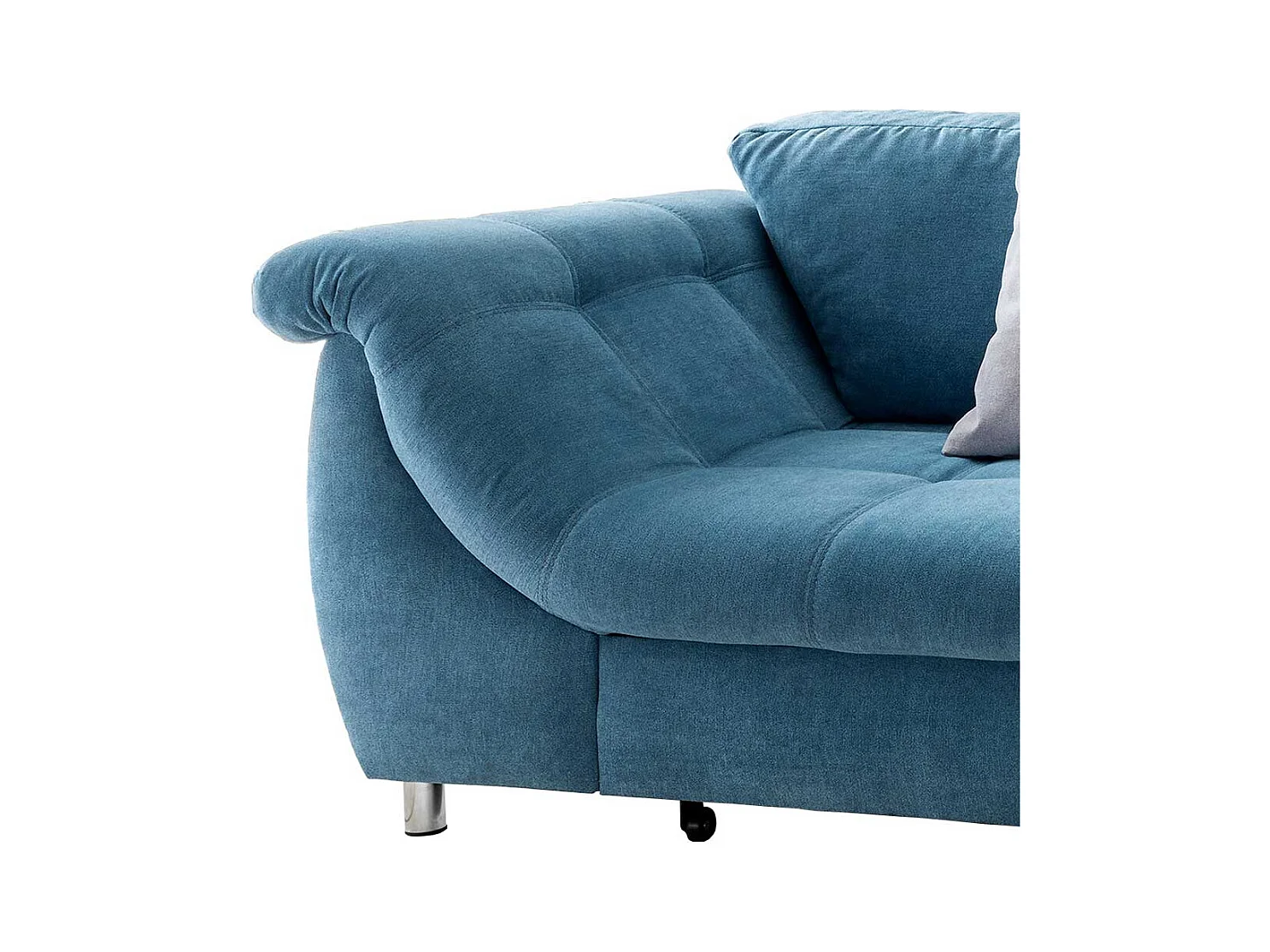 Blaue Funktionsecke aus Microfaser und Metall Armlehnen