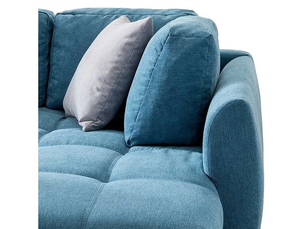 Blaue Funktionsecke aus Microfaser und Metall Armlehnen