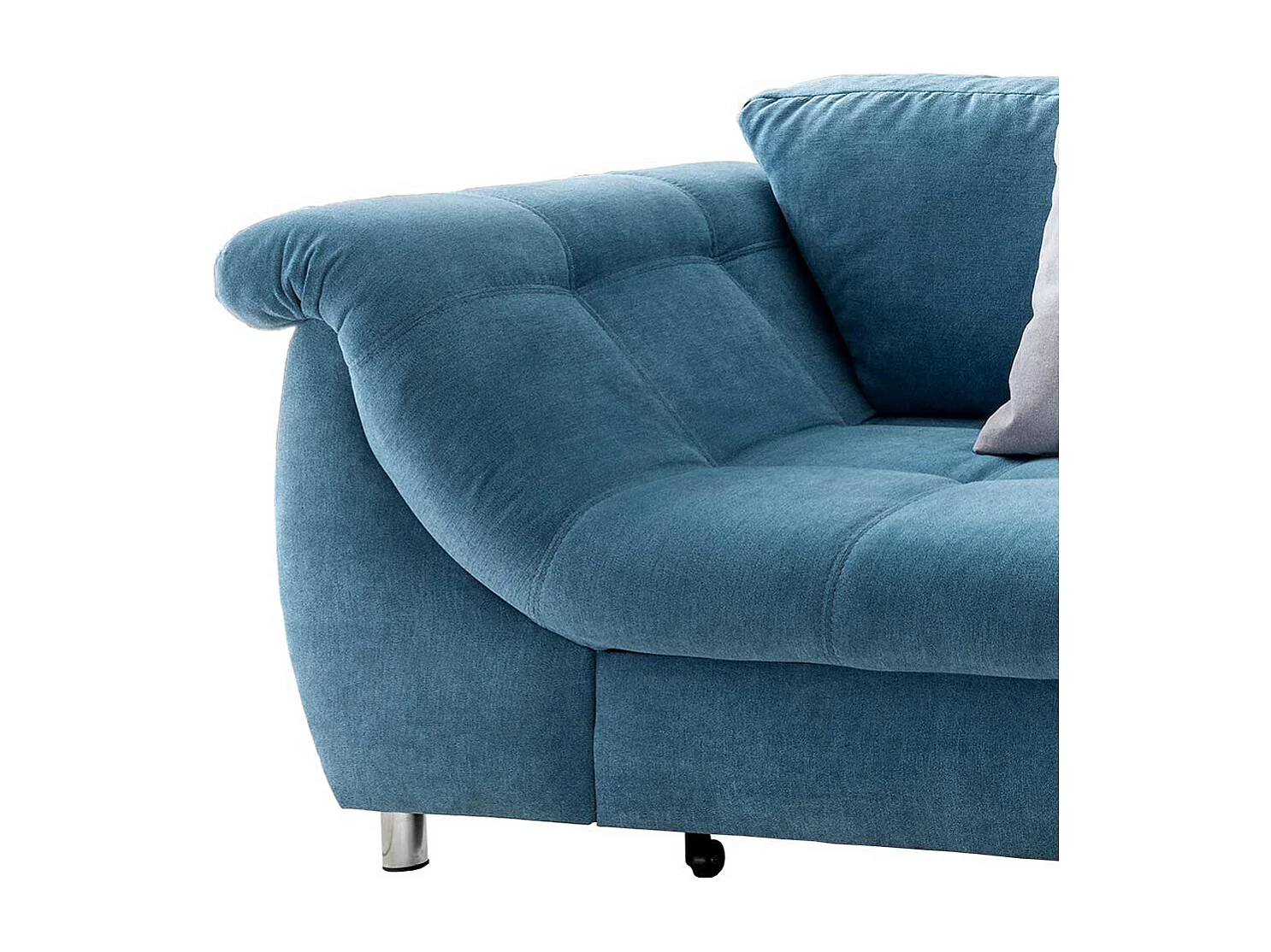 Blaue Funktionsecke aus Microfaser und Metall Armlehnen