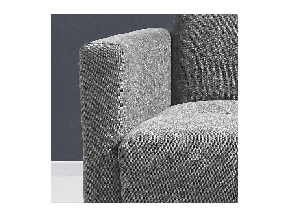 Schlafsofa in Grau Flachgewebe abklappbaren Arnlehnen