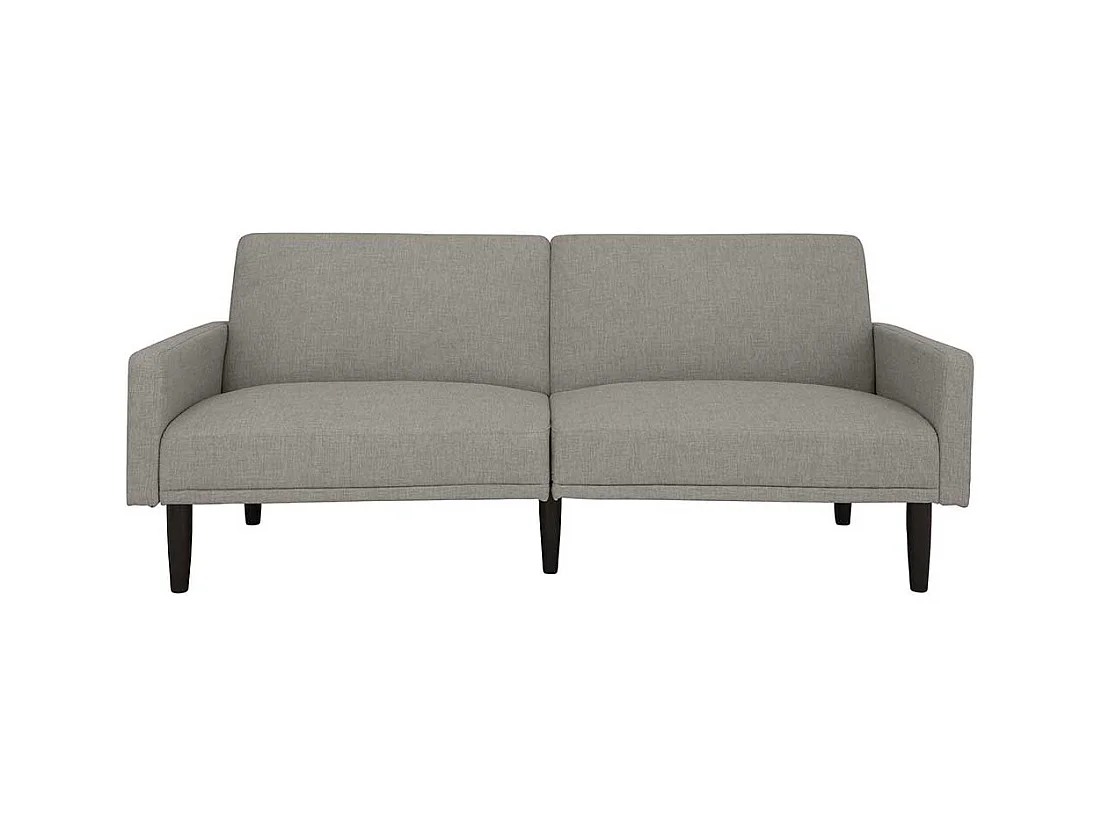 Günstiges Sofa hellgrau mit Rücken Klappmechanik Schlaffunktion