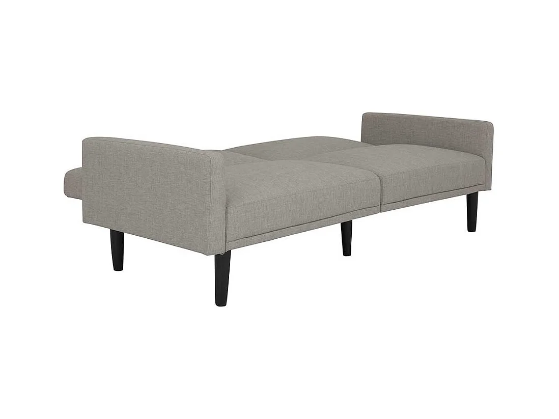 Günstiges Sofa hellgrau mit Rücken Klappmechanik Schlaffunktion