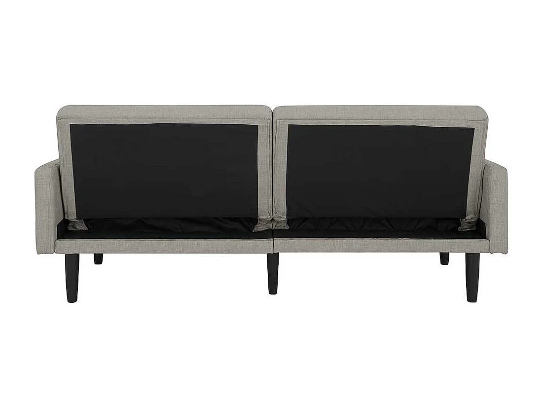 Günstiges Sofa hellgrau mit Rücken Klappmechanik Schlaffunktion