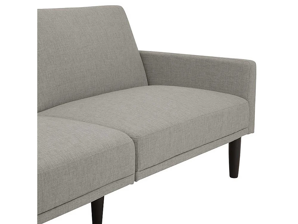 Günstiges Sofa hellgrau mit Rücken Klappmechanik Schlaffunktion