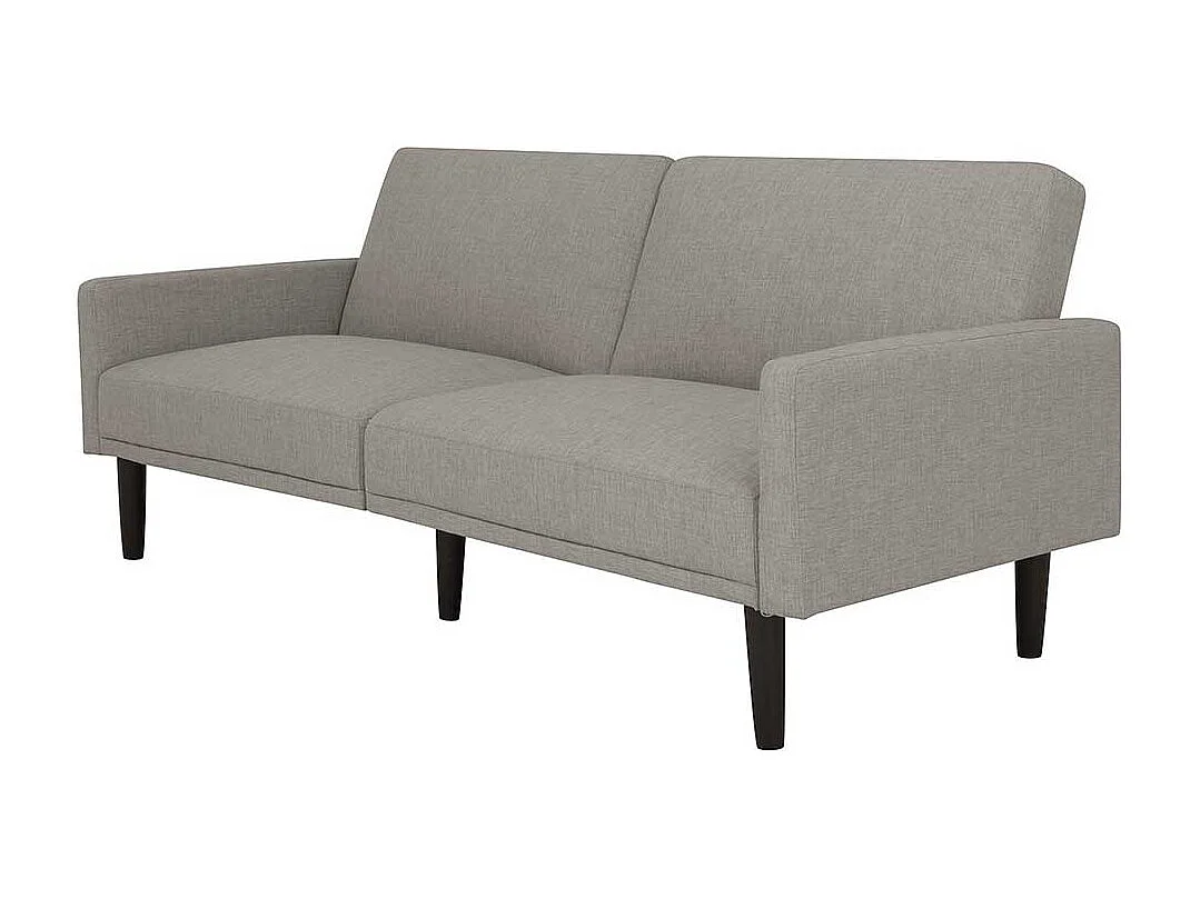 Günstiges Sofa hellgrau mit Rücken Klappmechanik Schlaffunktion