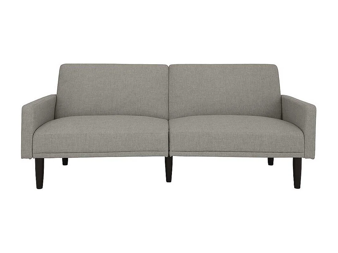 Günstiges Sofa hellgrau mit Rücken Klappmechanik Schlaffunktion