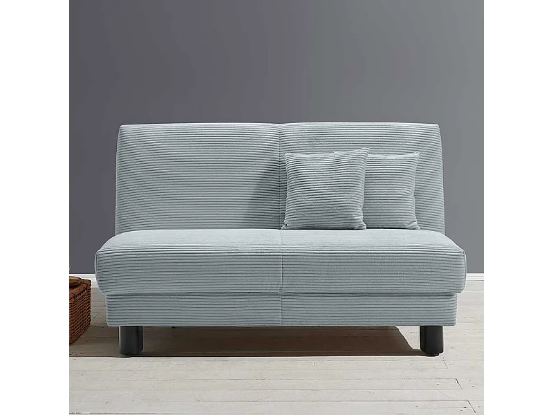 Futonschlafsofa modern in Hellblau Faltmechanik