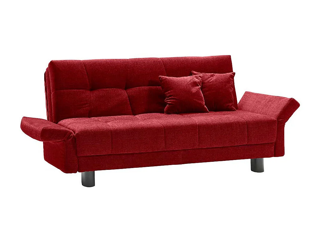 Bettsofa in Rot Flachgewebe verstellbaren Armlehnen
