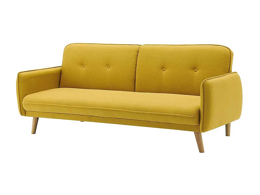 Schlafsofa in Gelb Rücken Klappmechanik