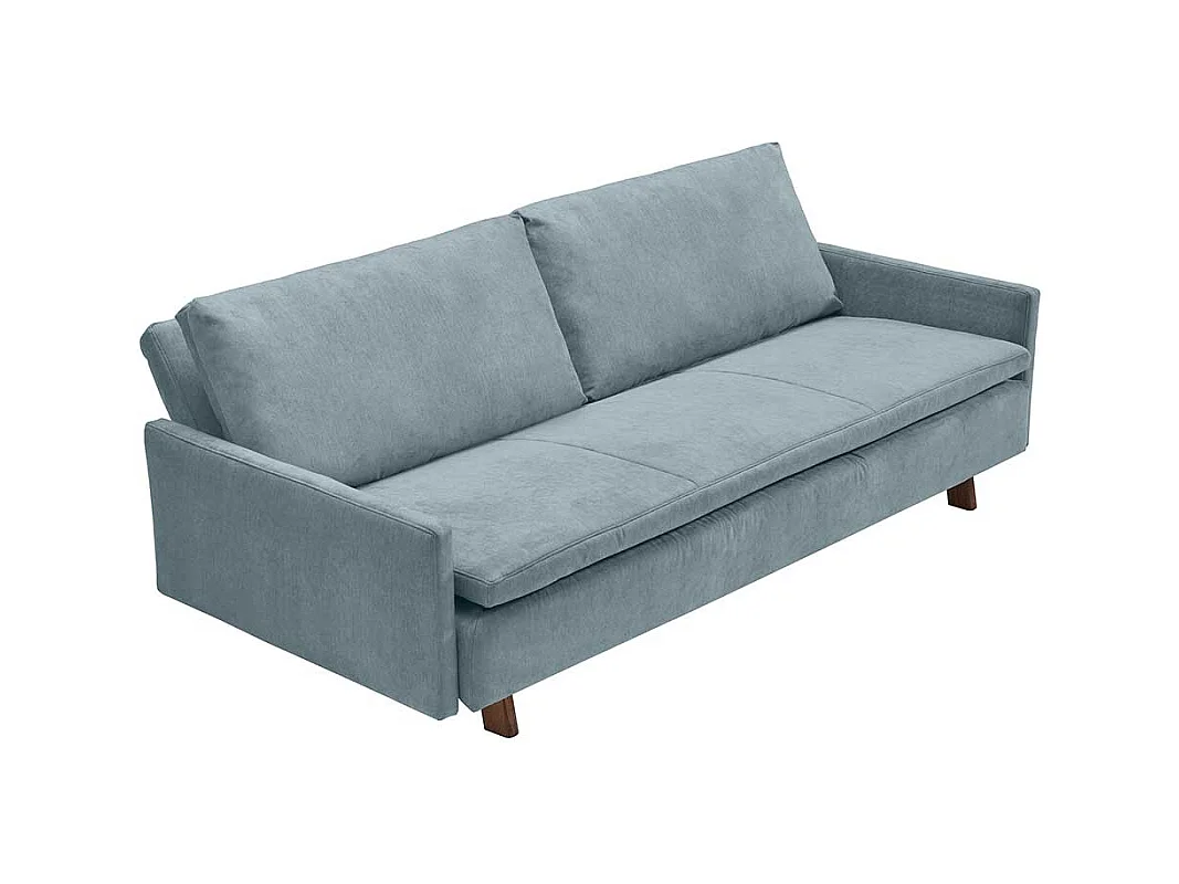 2er Schlafsofa hellblau in modernem Design Microvelour