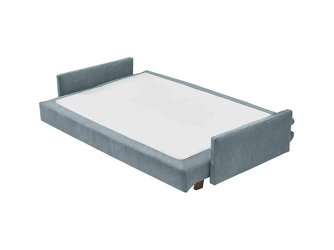 2er Schlafsofa hellblau in modernem Design Microvelour