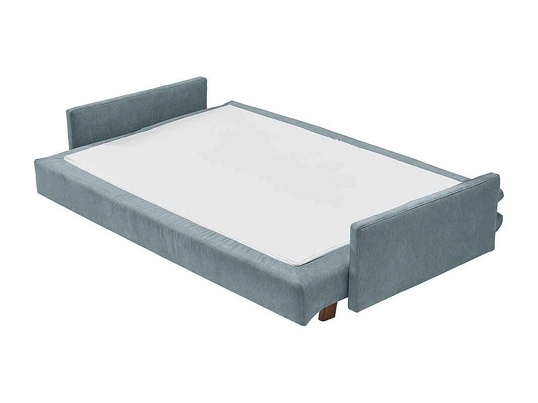2er Schlafsofa hellblau in modernem Design Microvelour