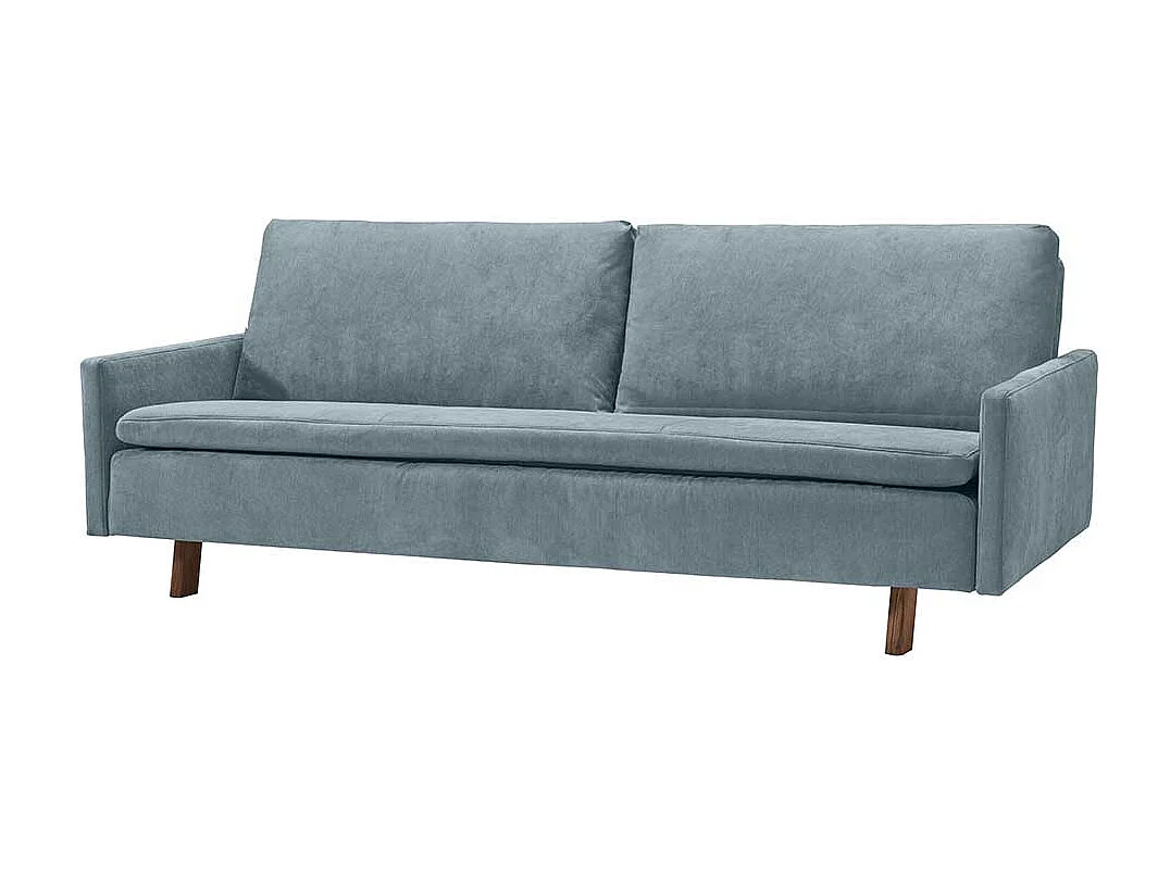 2er Schlafsofa hellblau in modernem Design Microvelour