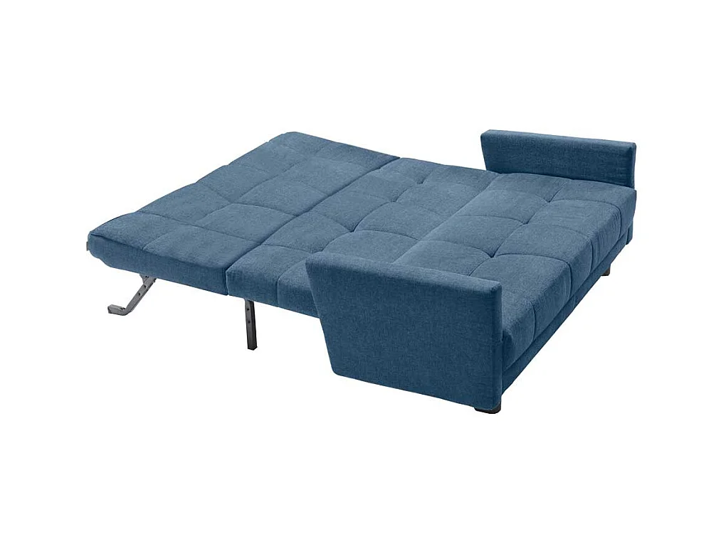 Ausziehsofa in Blau Flachgewebe verstellbaren Armlehnen