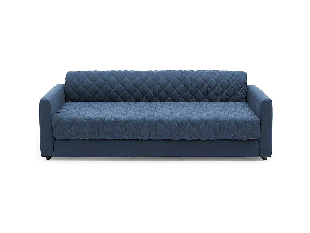Zweisitzer Schlafsofa in Blau Taschenfederkern