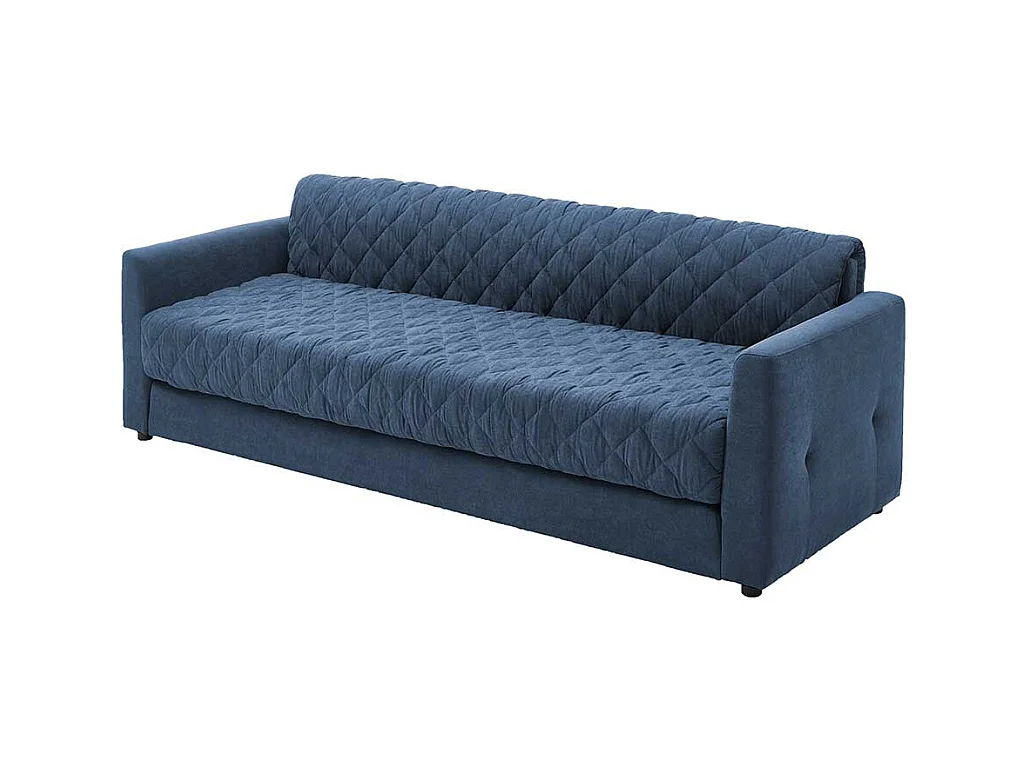Zweisitzer Schlafsofa in Blau Taschenfederkern