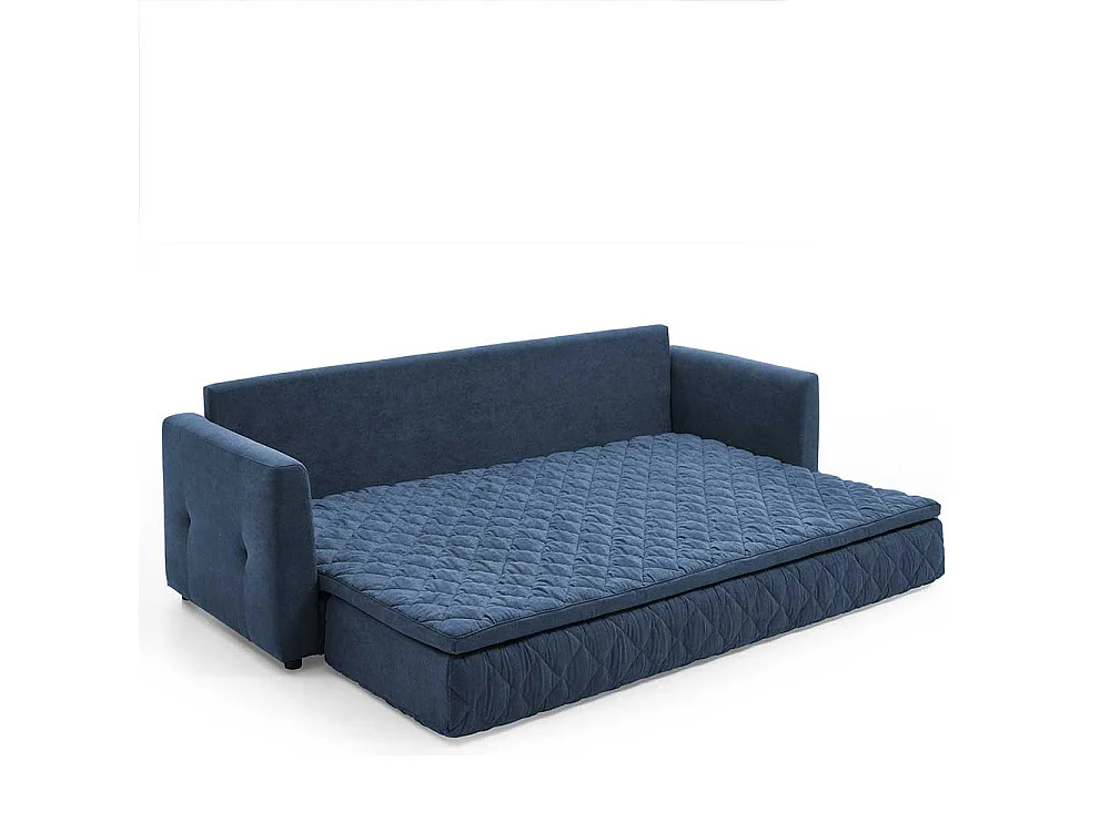 Zweisitzer Schlafsofa in Blau Taschenfederkern