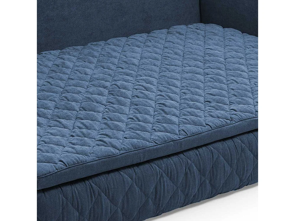 Zweisitzer Schlafsofa in Blau Taschenfederkern