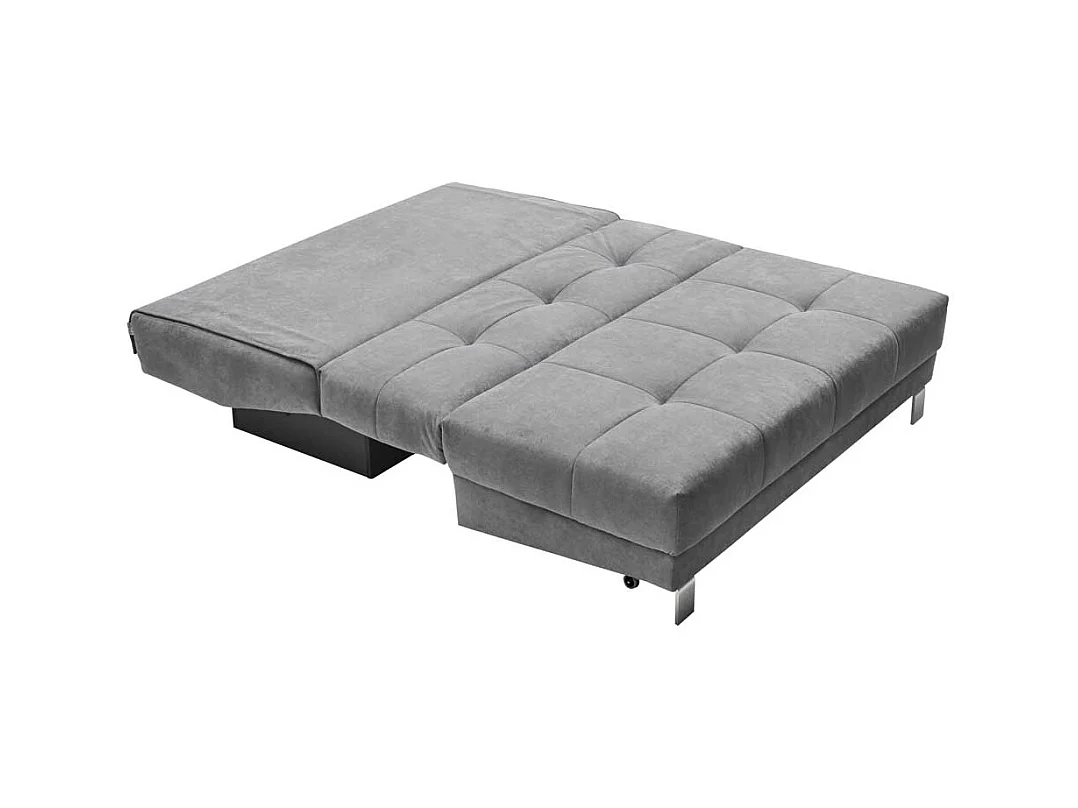Bettsofa in Grau Microvelour 110 cm tief