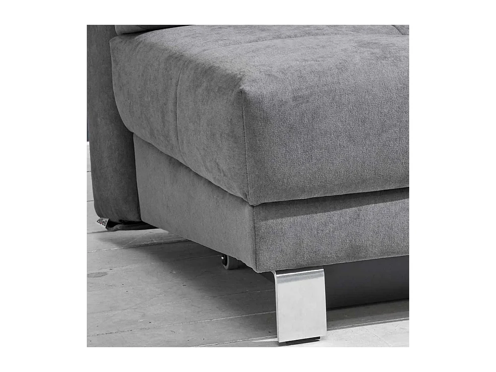 Bettsofa in Grau Microvelour 110 cm tief