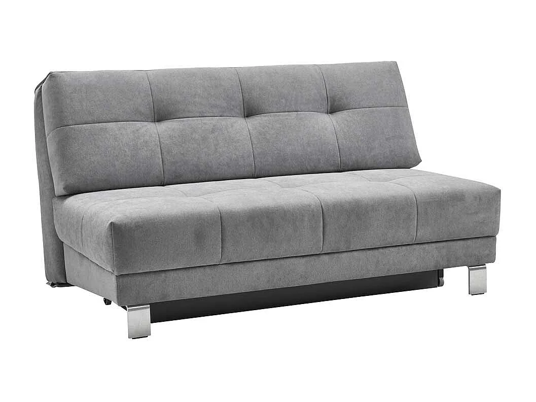 Bettsofa in Grau Microvelour 110 cm tief