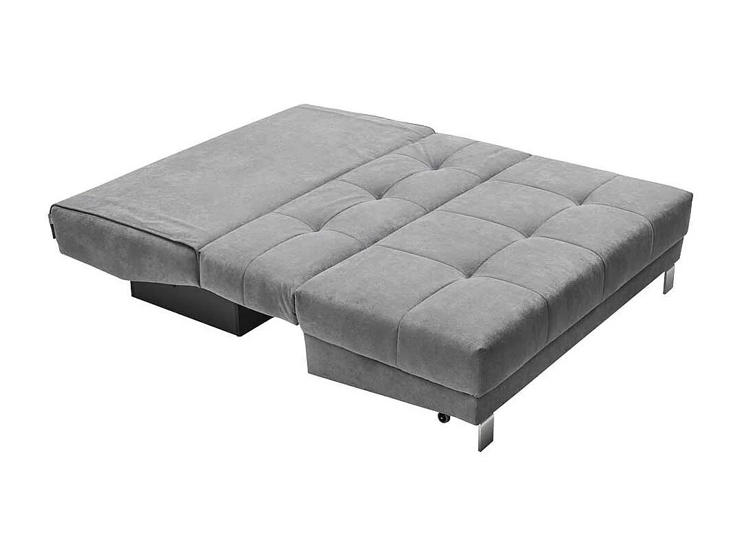 Bettsofa in Grau Microvelour 110 cm tief