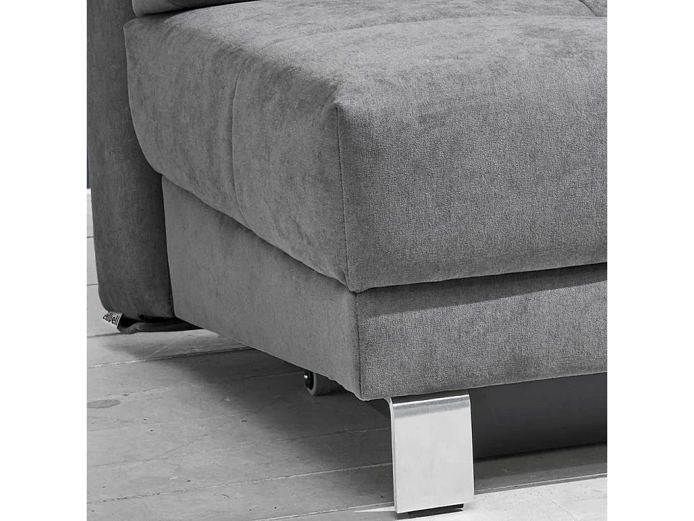 Bettsofa in Grau Microvelour 110 cm tief