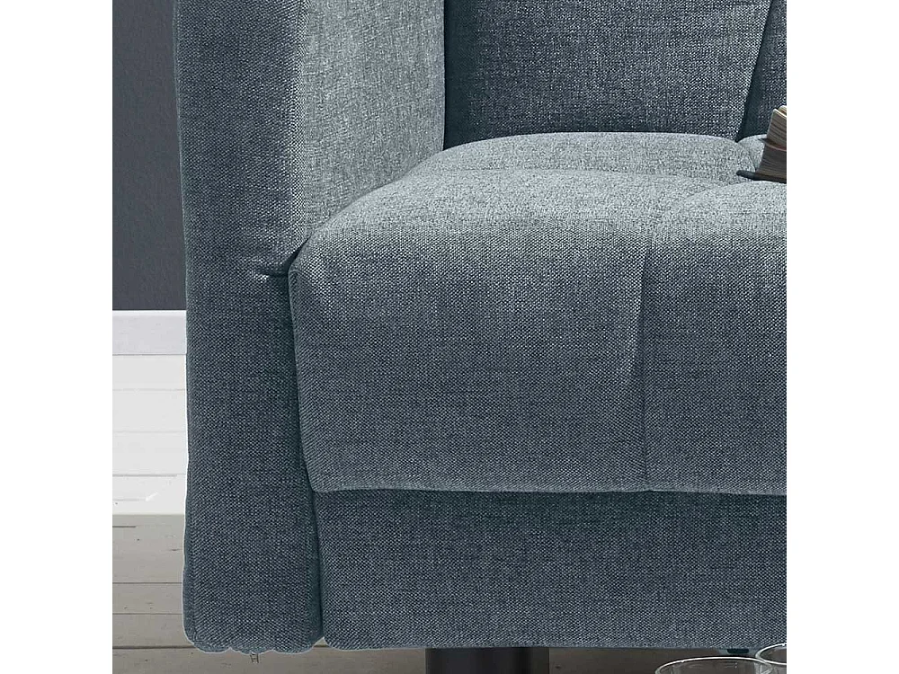 Klappcouch in Hellblau Flachgewebe verstellbaren Armlehnen