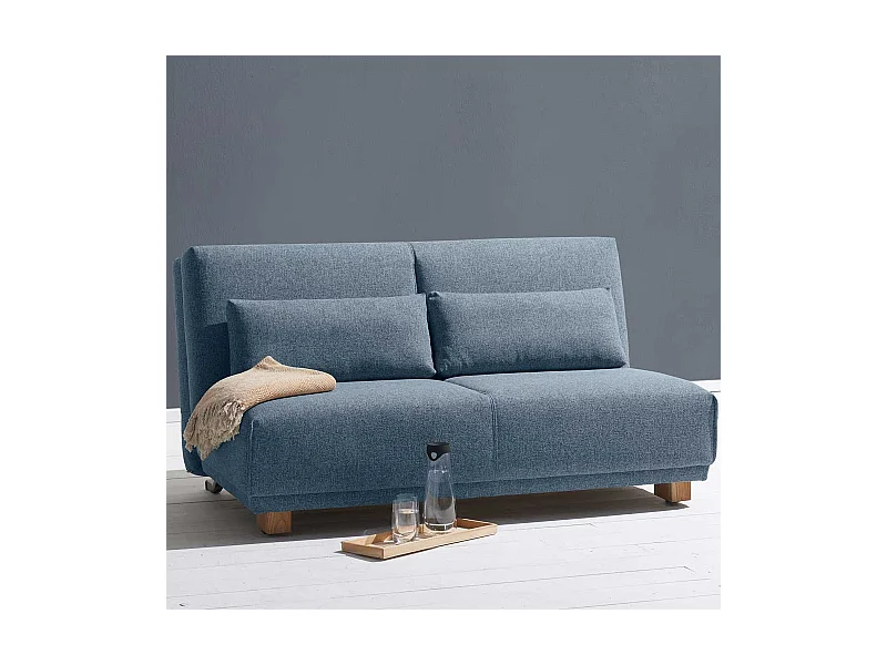 Klappcouch in Blau Stoff Made in Germany
