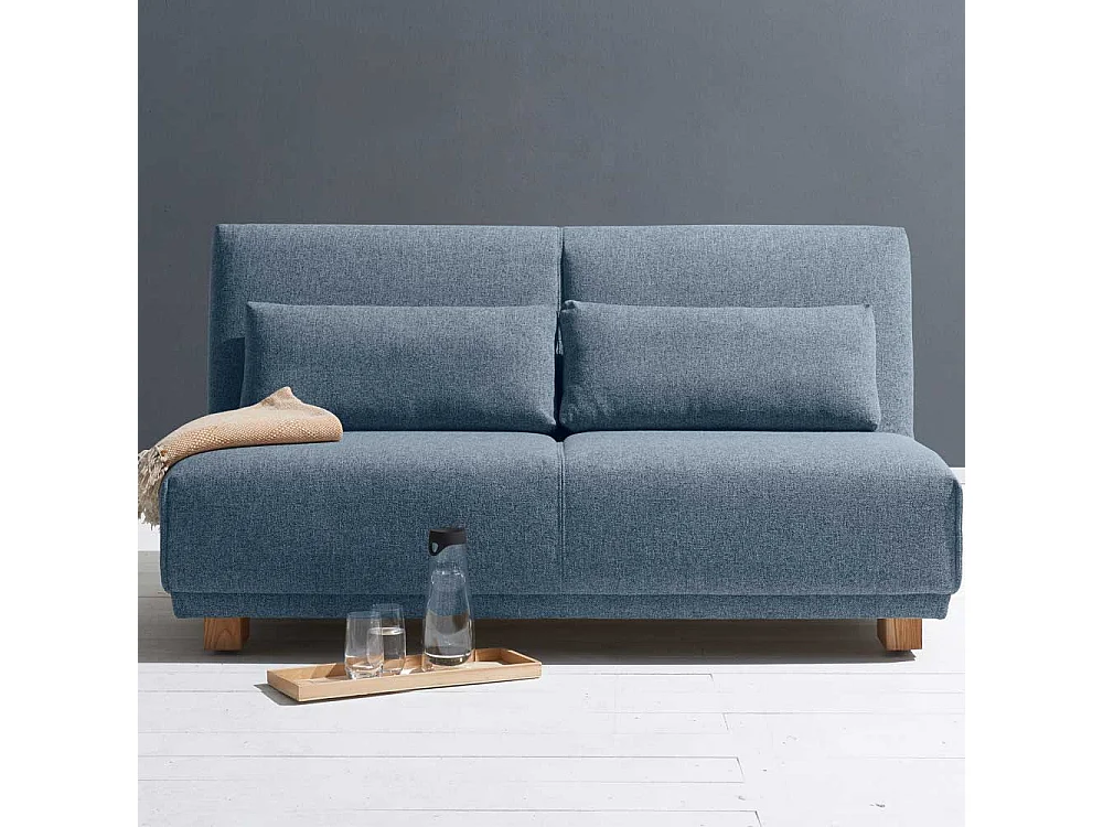 Klappcouch in Blau Stoff Made in Germany