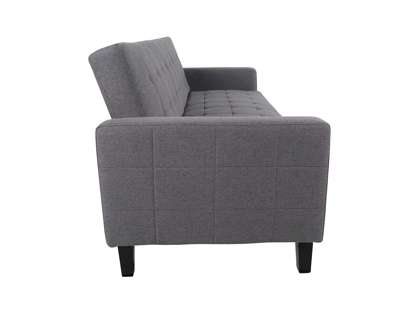 Sofa in Dunkelgrau Webstoff Schlaffunktion