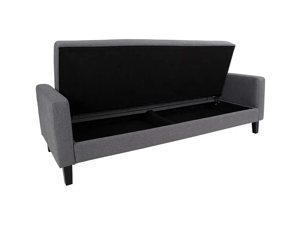 Sofa in Dunkelgrau Webstoff Schlaffunktion