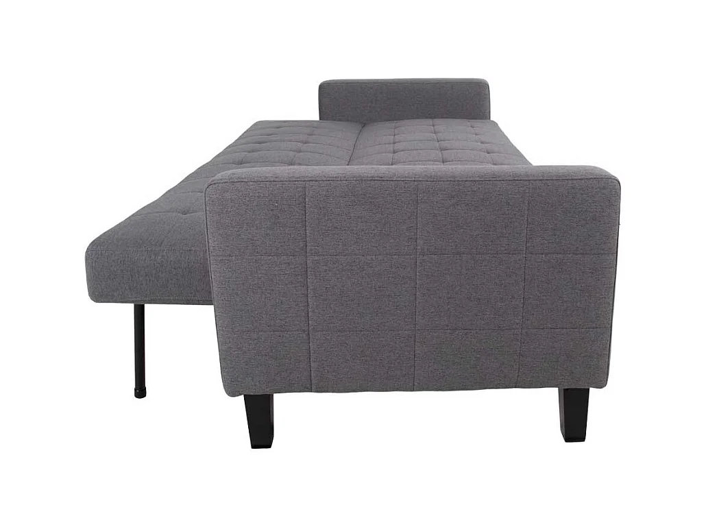 Sofa in Dunkelgrau Webstoff Schlaffunktion