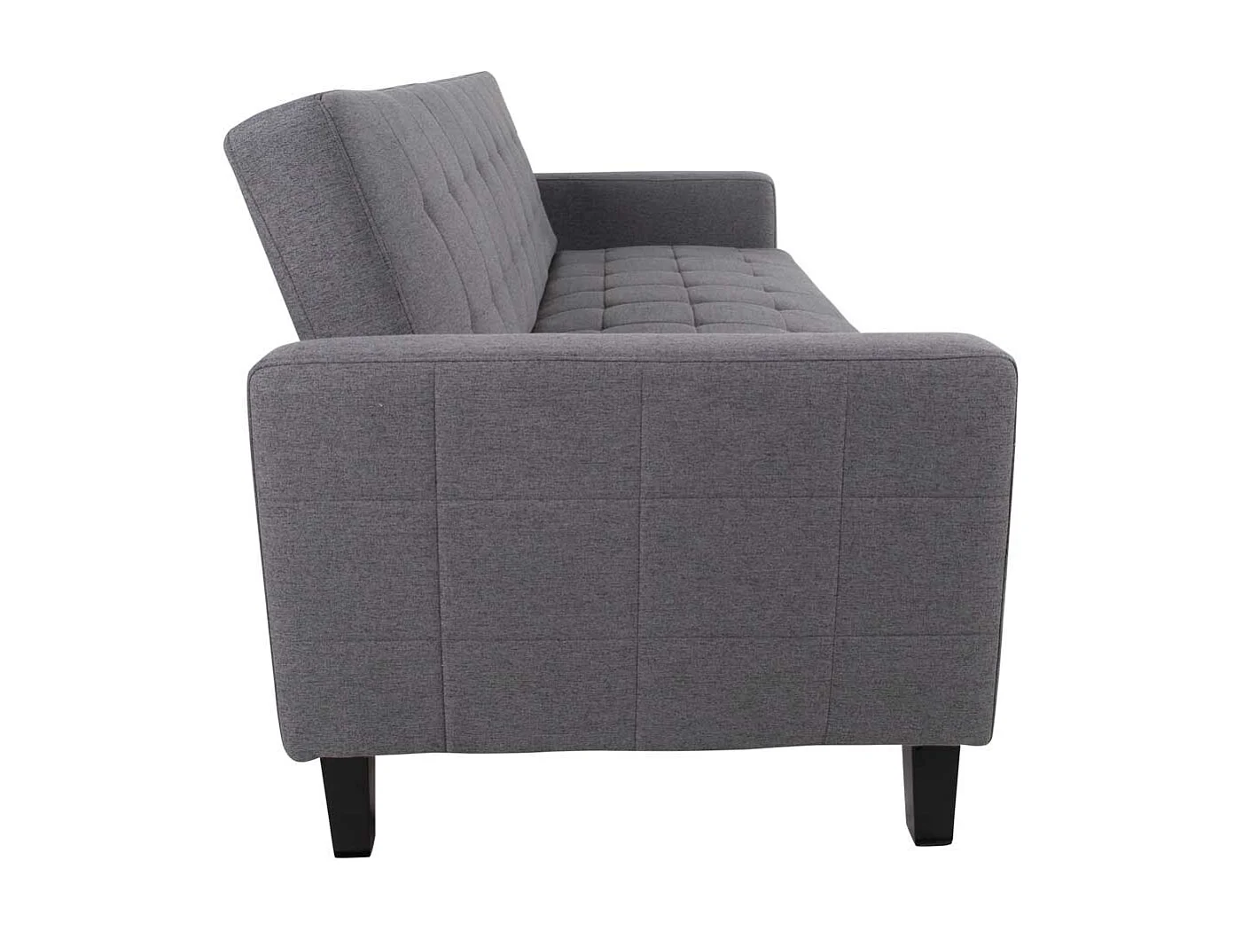 Sofa in Dunkelgrau Webstoff Schlaffunktion