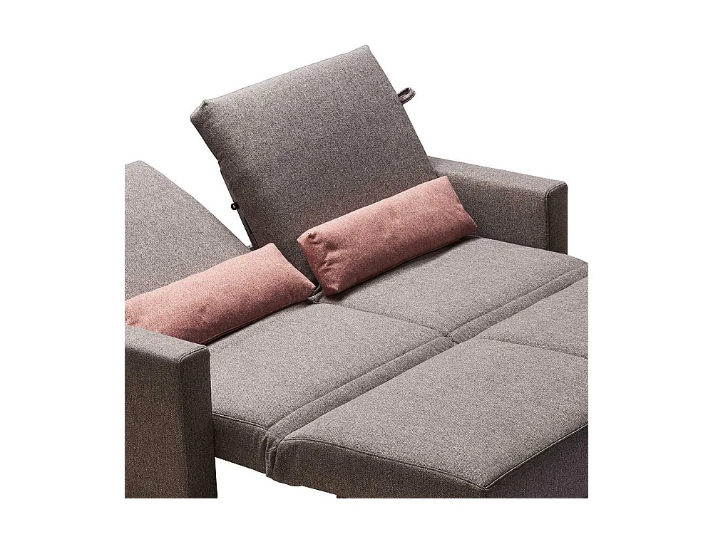 Schlafcouch in Grau Webstoff Armlehnen