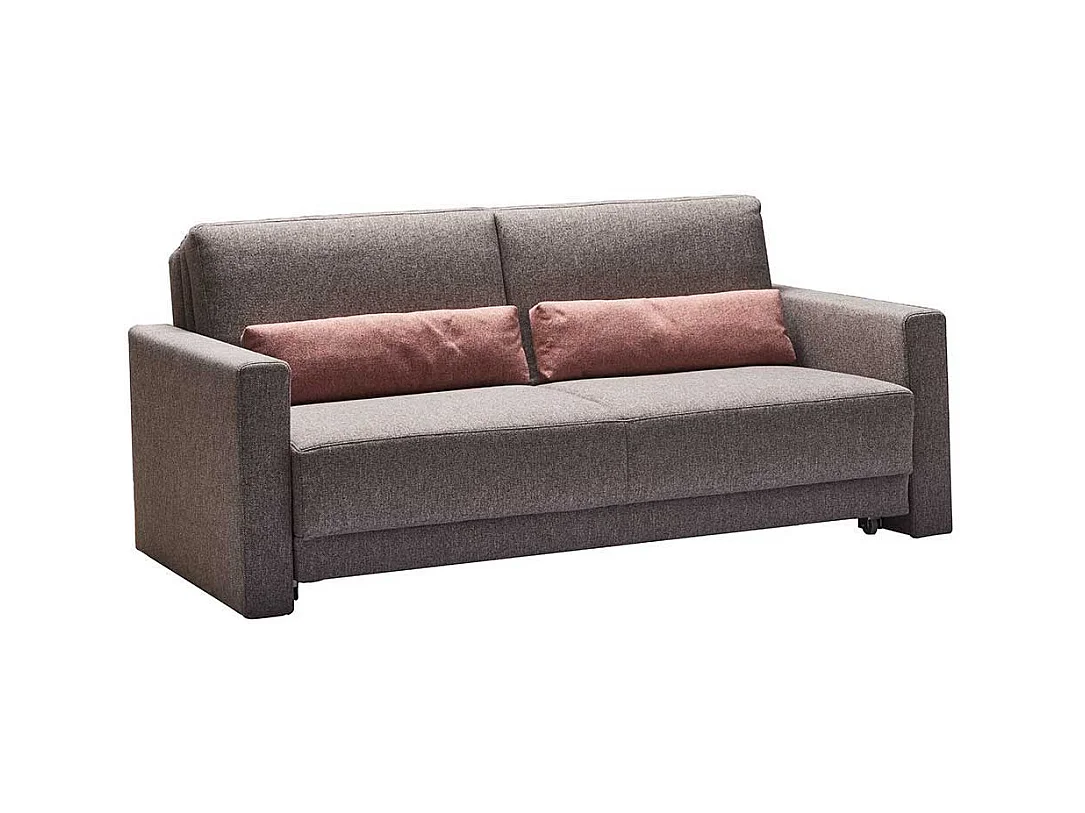Schlafcouch in Grau Webstoff Armlehnen