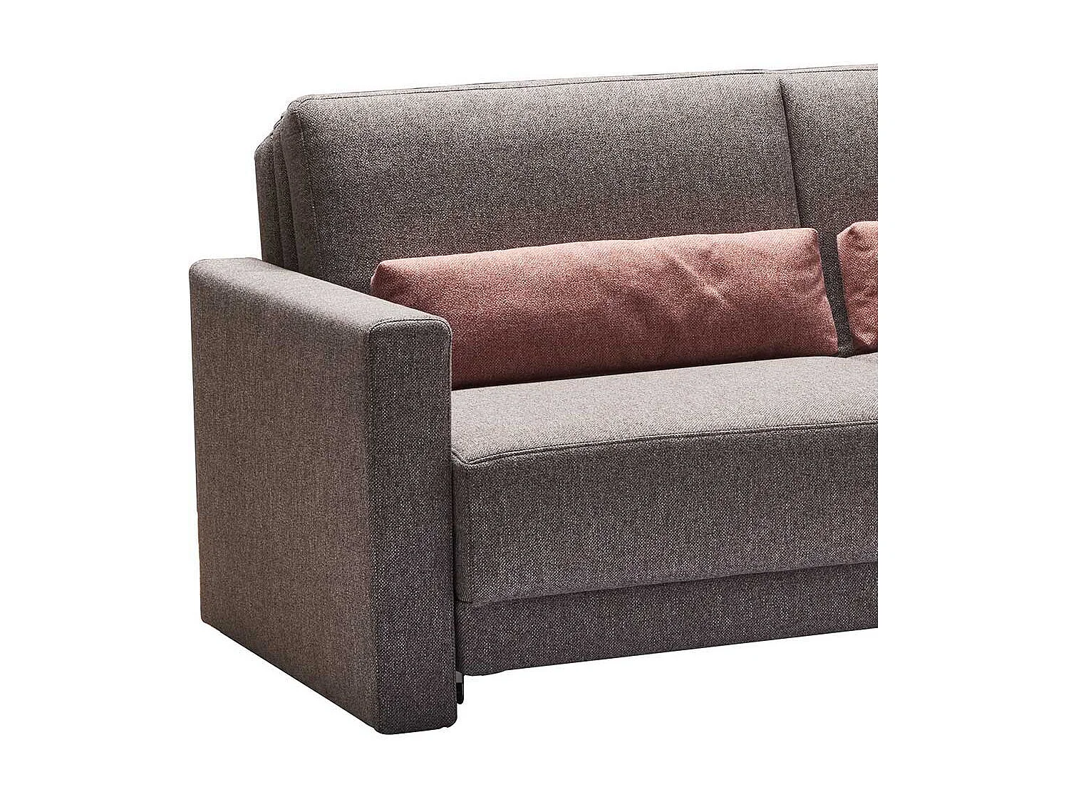 Schlafcouch in Grau Webstoff Armlehnen