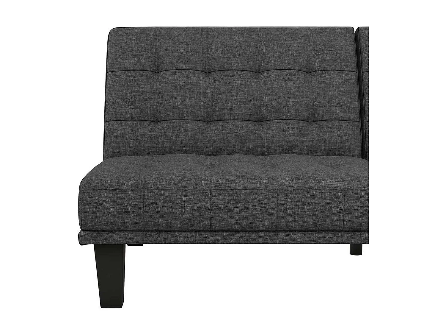 Zweisitzer Schlafsofa mit Rücken Klappmechanik Grau Stoff